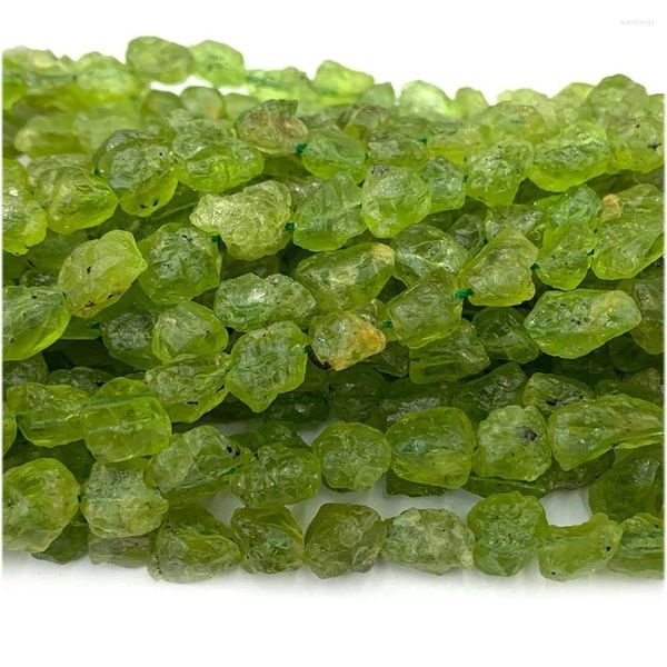 Свободные драгоценные камни Veemake, натуральный зеленый перидот, самородок свободной формы, необработанный минерал, грубый матовый ожерелье, браслет, ювелирные бусины 08047