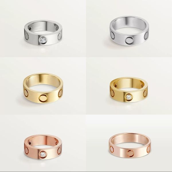 Anéis de designer luxo masculino amor anel parafuso qua titânio aço casal jóias diamantes bague noivado anel mulher moissanite zb010