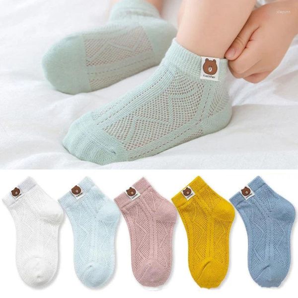 Frauen Socken Fünf Paar Mesh Mid-tube Großhandel Dünne Stil Baby Boot Jungen Frühling Und Sommer Kinder