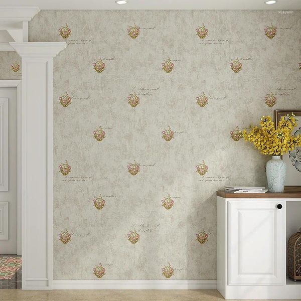 Tapeten Retro 3D Dreidimensionale Pastorale Kleine Blumen Vliesstoff Country American Tapete Home Hintergrund Wand Wohnzimmer