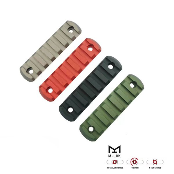 Accessori tattici MLOK Rail 7 slot CNC M-LOK Supporto in metallo adatto per SLR Rail