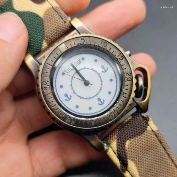 Relógios de pulso Homenagem Relógio Marinha Estilo Militar Super Luminoso Vintage Quartzo Masculino