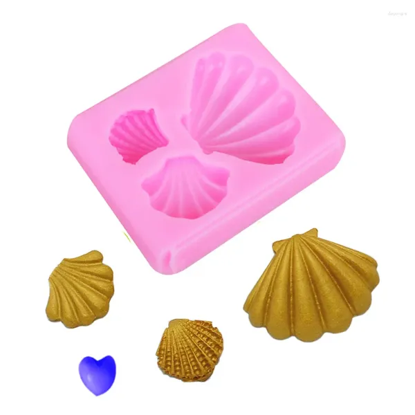 Stampi da forno 1 Pz Shell Stampi in silicone 3D per cuocere al forno caramelle al cioccolato strumenti per decorare torte fondente cupcake zucchero cucina Bakeware M588