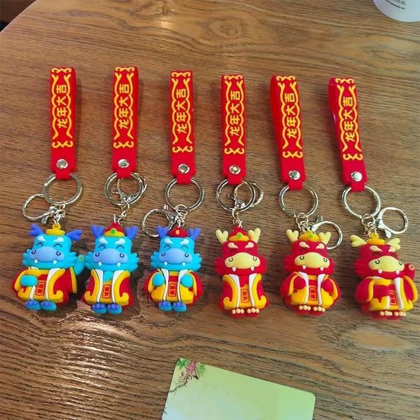 Kırmızı Oryantal Dragon Keychain Moda Anahtarlık Çanta Kolye Çanta Köpek Tasarım Maskot Kolye Araba Anahtar Kezlik