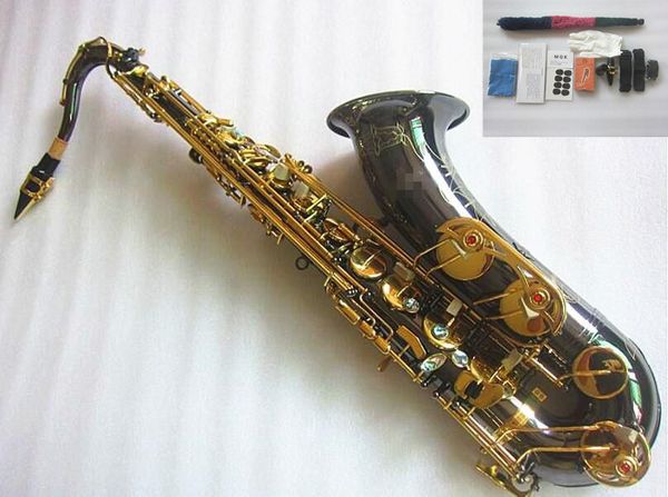 Neues Tenor-Saxophon, hochwertiges B-Saxophon, professionell spielend, Absatzbeschichtung, Musik, schwarzes Nickel-Gold-Saxophon mit Kofferzubehör