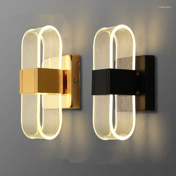 Lâmpada de parede Moderna Acrílica Interior LED Montado Sconce Light Três Cores Natural para Quarto Corredor Corredor Escadas 20