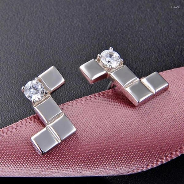 Stud Küpe Gerçek 925 STERLING Gümüş İnce Mücevher Toptan Moda Kadınlar İçin Küçük Vida Geri Damalı