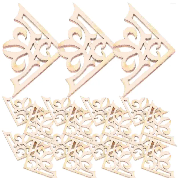 Figurine decorative 50 pezzi Abbellimenti per angoli in legno Applique onlay intagliato in legno per mobili artigianali fai-da-te Decorazione della festa nuziale per la casa