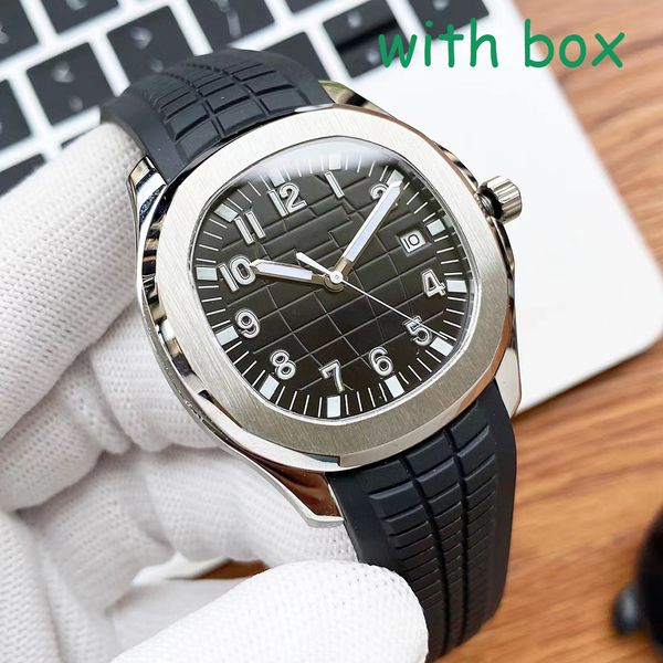 Relógio masculino de luxo designer relógio movimento automático confortável pulseira de borracha à prova dwaterproof água relógio montre de luxe granada