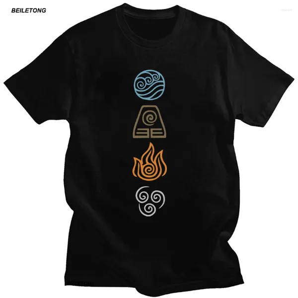 T-shirt da donna Cosplay Harajuku T-shirt da donna Moda Avatar The Last Airbender Top T-shirt in cotone a maniche corte Camiseta nera Hip Hop