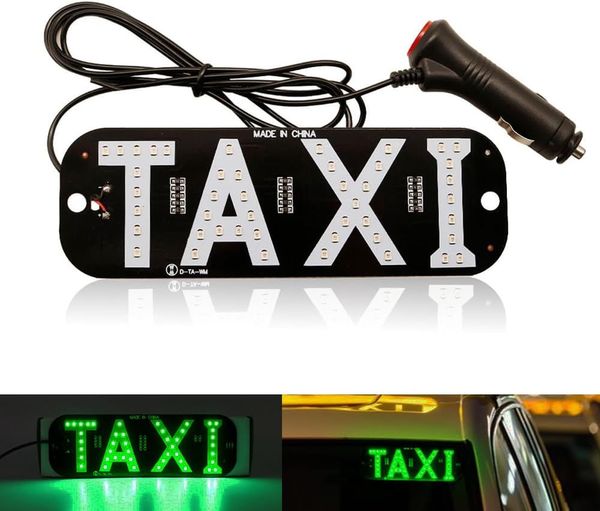 Indicatori luminosi del segnale del display del segnale taxi a LED Lampada per parabrezza con segnaletica superiore della cabina a LED 12V con accendisigari