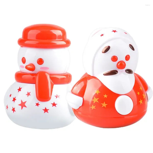 Decorações de jardim 2pcs cerâmica boneco de neve tumbler mini decorativo mesa de escritório em casa estatueta