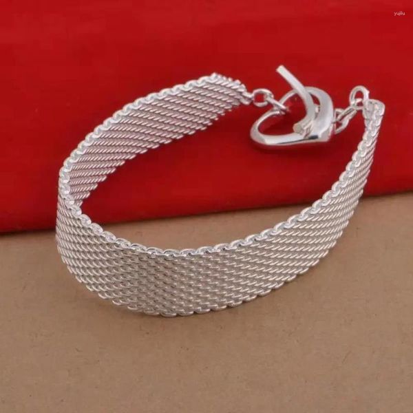 Braccialetti di fascino nobile bella mesh placcato in argento per donne da donna alla moda gioielli splendidi