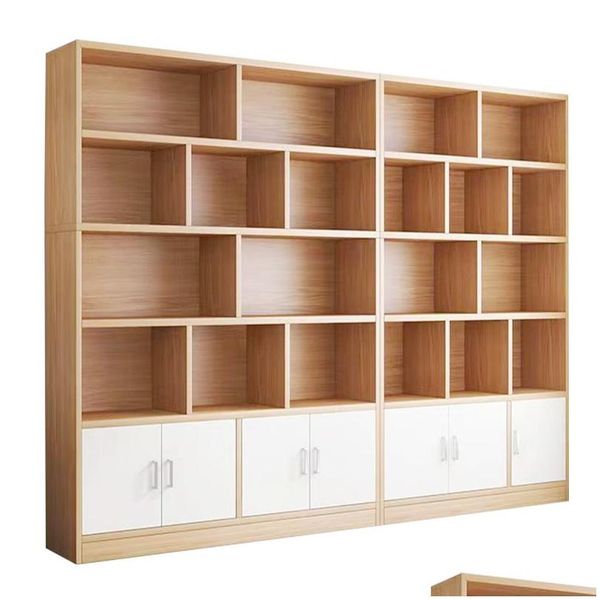 Mobili commerciali Design personalizzato Pannello ecologico in legno massello Grande libreria moderna Vetrina Acquisto Contattaci Consegna di goccia Dhvxk