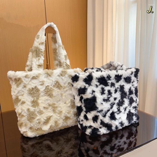 Sacos de armazenamento feminino inverno design satchels bolsas de compras de grande capacidade bolsa de pele falsa bolsa de ombro