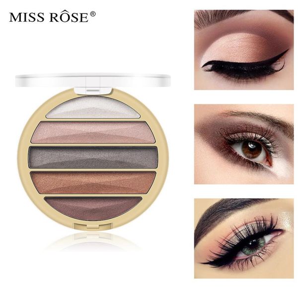 Mini paleta de sombras naturais de 5 cores, paletas de sombras brilhantes e foscas, Miss Rose, cores terrosas, maquiagem para os olhos 8315270