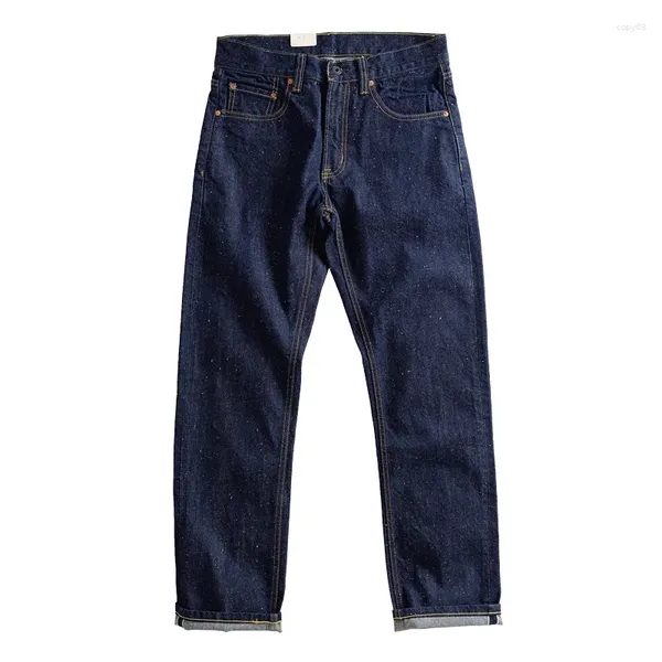 Jeans masculinos outono algodão vintage vermelho tanino perna reta azul escuro casual calças compridas