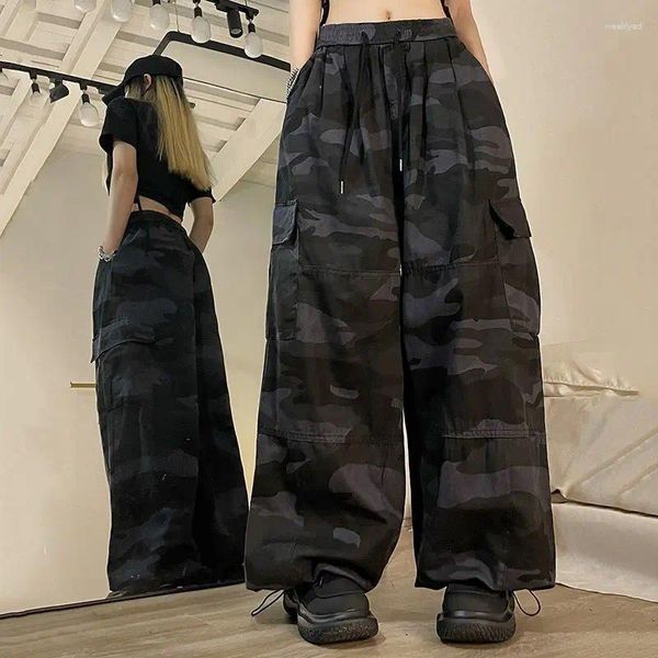 Damenhosen Deeptown Harajuku Mode Camouflage Cargo Frauen Hip Hop Streetwear Übergroße Herbsthose Vintage Y2k Mädchen Casual Retro