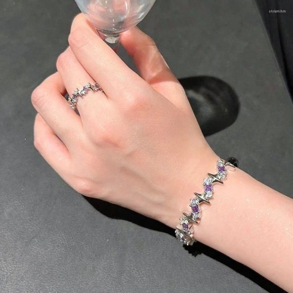 Bracciale rigido di lusso placcato in oro 18 carati con zirconi romani, gioielli da sposa con strass alla moda da donna