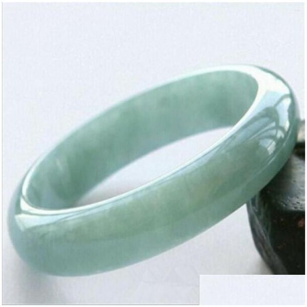 Bracciale rigido Beautif giada verde chiaro braccialetto cinese intagliato a mano regalo di gioielli braccialetti di gioielli con consegna di goccia Dhsun