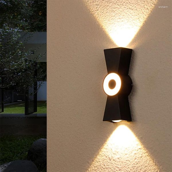 Duvar lambası açık ışık su geçirmez LED bahçe çift kafa yukarı ve aşağı antik sütunları taklit etmek için