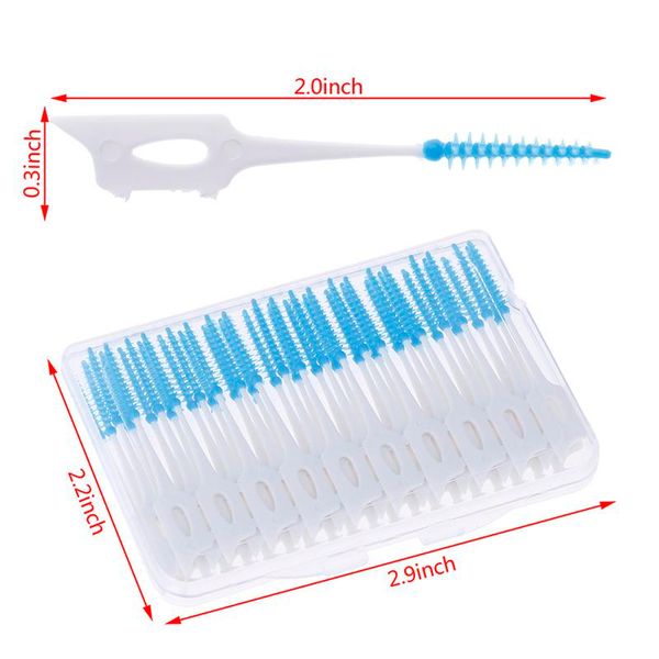 Cabeça de fio dental higiene oral dental plástico escova interdental palito de dente escova limpeza dos dentes