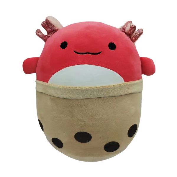 30cm dos desenhos animados axolotl bolha chá cosplay brinquedos animais de pelúcia boneca bonito kawaii axolotl animal brinquedo axolotl copo forma boneca plushies crianças presente