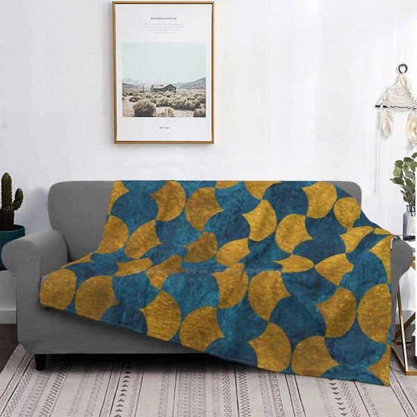 Coperte Notti egiziane Modello oro e verde acqua Coperta aria condizionata Viaggio portatile Dubai Africa Egitto Cotone