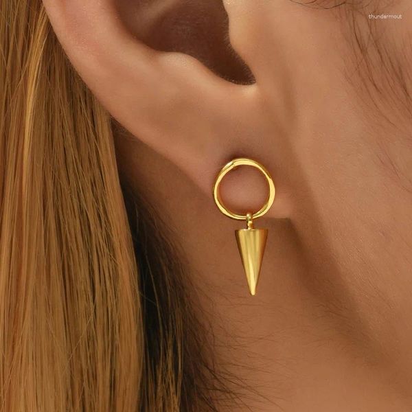 Ohrstecker, einfache Ohrringe, geometrischer Kreis, kurz, klein, goldfarben