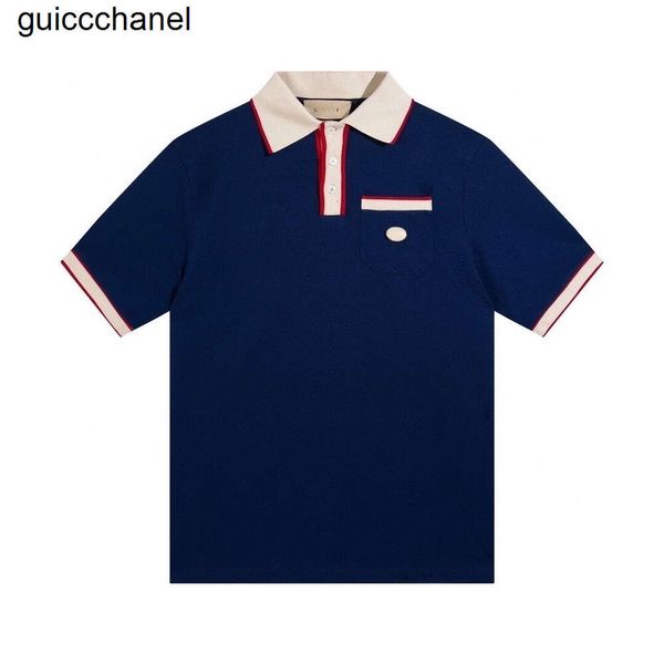 Nova marca de moda de luxo piquet com ícone G interligado maglietta magliette camiseta roupas vintage roupas colarinho masculino designer polo camisa