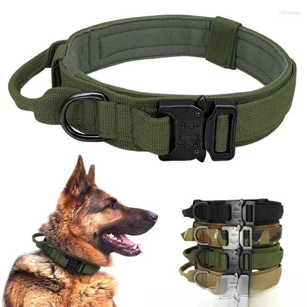 Collari per cani Collare tattico Militare regolabile in nylon resistente Shepard tedesco per prodotti per animali domestici di addestramento a piedi di medie e grandi dimensioni