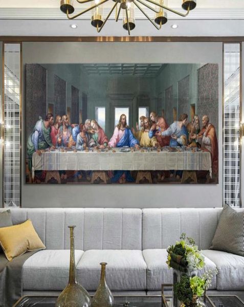 Leonardo da vinci039s a última ceia posters e impressão arte da parede pintura em tela famosa pintura arte para sala de estar quadros de3563600