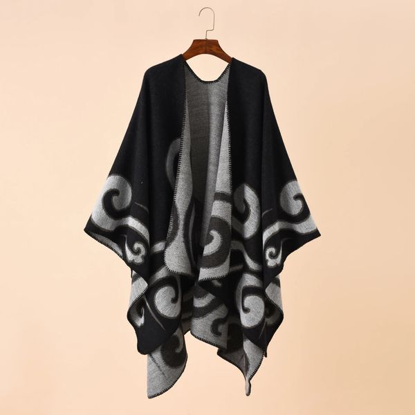 Платки в этническом богемном стиле с геометрической формой, большие размеры, кашемировая шаль с разрезом, плащ, дизайнерский шарф, женский роскошный 231027