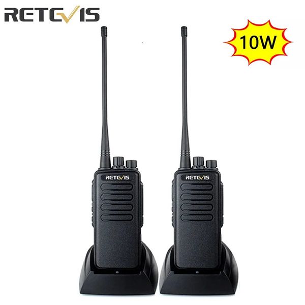 Walkie Talkie 10 W Ad Alta Potenza 2 pz Retevis RT1 3000 mAh Radio Bidirezionale UHF A Lungo Raggio WalkieTalkie Per Magazzino di Fabbrica fattoria 231030