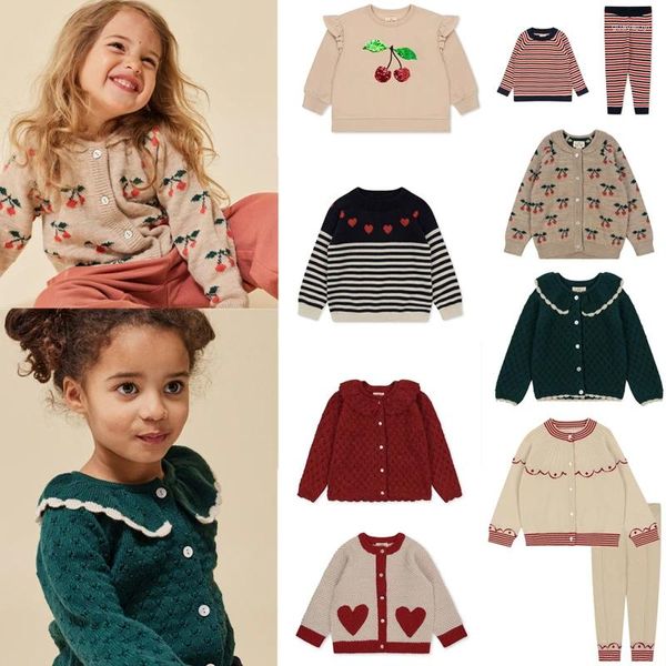 Комплекты одежды, детский свитер, бренд KS, зима 2023, кардиган для маленьких девочек, милая вязаная рождественская хлопковая верхняя одежда для мальчиков, детская одежда