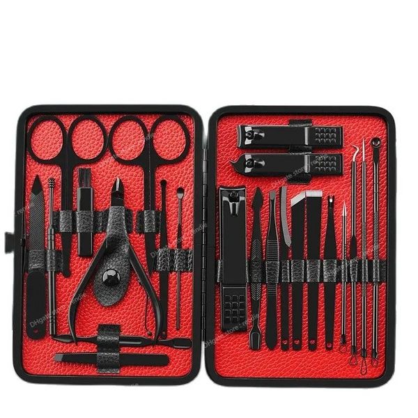 Abendessen komplette 25 Stück Maniküre Set Nail Kit Art Tools Zehennagel Pedikürepflege eingewachsener Trimmer Clipper Professionelle Nagelkunstwerkzeuge Kits Kits Beauty Health