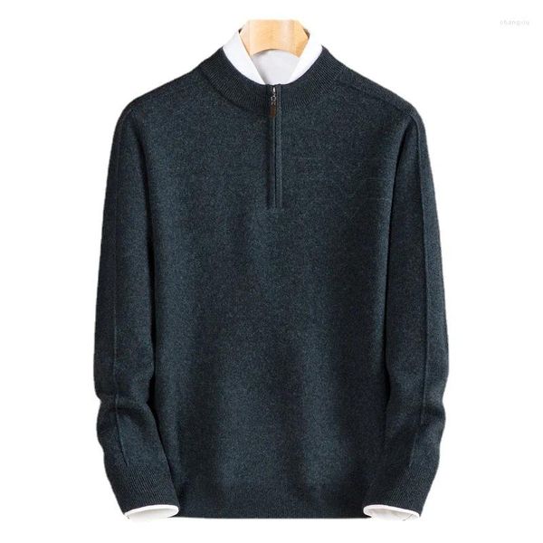 Männer Pullover Ankunft Mode Kaschmir Dicken Halbhohen Reißverschluss Pullover High-end-Pullover Winter Plus Größe S M LXL 2XL 3XL 4XL