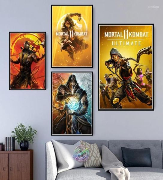 Gemälde Mortal Kombat Spiel Poster Leinwand Malerei Drucke Wand Kunst Bilder Moderne Jungen Zimmer Home Decor Dekoration PaintedPaintin6430056