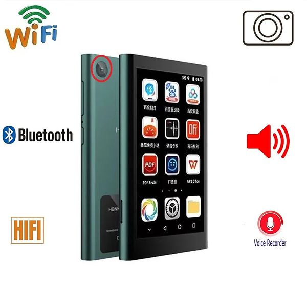 MP3 MP4 Players Wifi Bluetooth Android Camera Player 128GB IPS 40 polegadas Touch Screen Hifi Music Video TF Card com alto-falante 231030