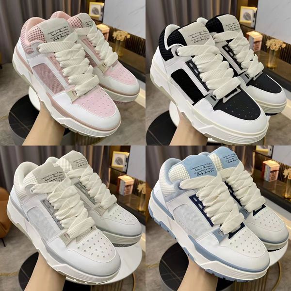 Top Series Luxurys Alta Qualidade MA-1 Sapatos Skelet Bones Sapato Casual Runway Skel Top Baixo Alto-Homens Mulheres Basquete Outdoor Sneaker Preto Branco Sapatos de Couro