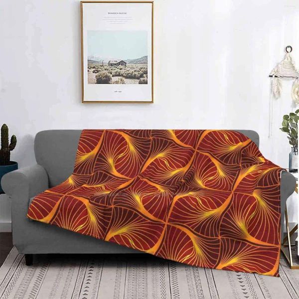 Одеяла красно-рыжего и золотого цвета с абстрактным геометрическим узором для дома, дивана-кровати, кемпинга, автомобиля, самолета, путешествия, портативное одеяло, цвет, цвет