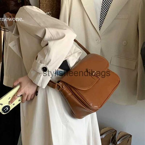 Omuz Çantaları Çanta Kadınlar Çapraz Vücut Çantası 2023 Yeni Sonbahar/Kış Vintage Evrak Çekici Moda Basit Omuz BagstylisheenDibags