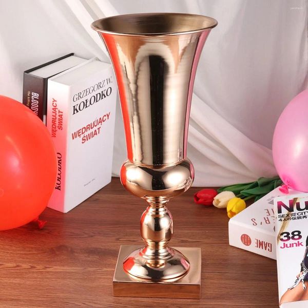 Vasos Metal Ferro Decoração Vaso Grande Adereços Festivos Road Lead Desktop Center Criativo para Mesa de Casamento Casa Velas e