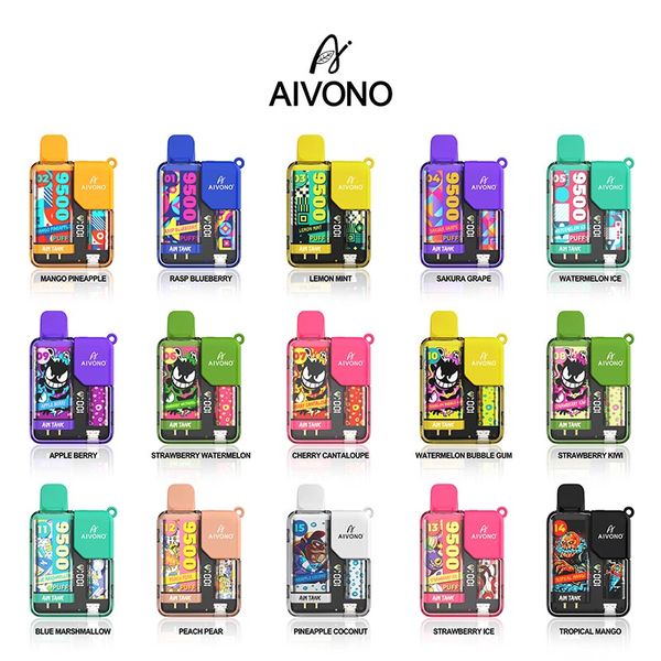 Origianl Aivono Best-Selling American Descartável Aim Tank 9500 Puffs Cigarro Eletrônico 0% 2% 3% 5% Vaporizador de Nicotina Pod