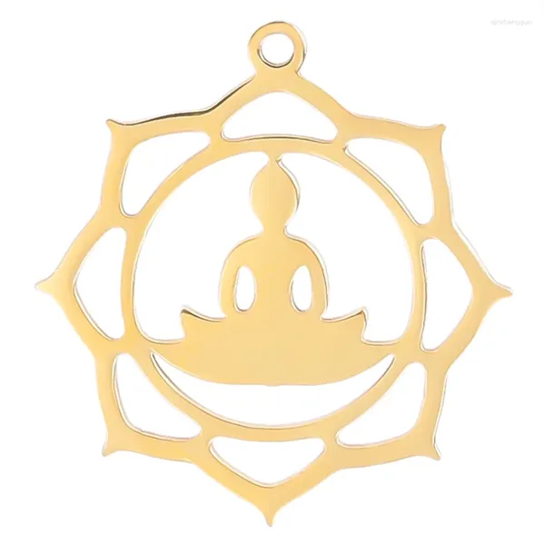 Charms 5 teile/los Edelstahl Lotus Blume Yoga Om Namaste Buddha Anhänger Für DIY Schmuck Machen Zubehör Whl