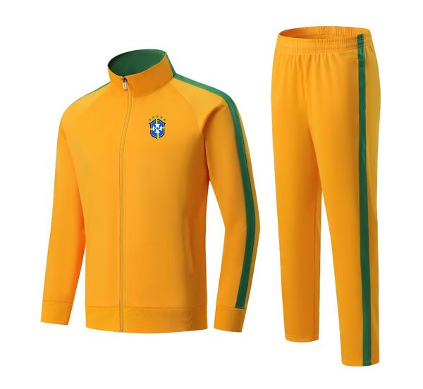 Brasilien Männer Erwachsene Kinder Freizeit Sport Set Outdoor warm Sport Freizeit Set Sweatshirt mit durchgehendem Reißverschluss im Winter