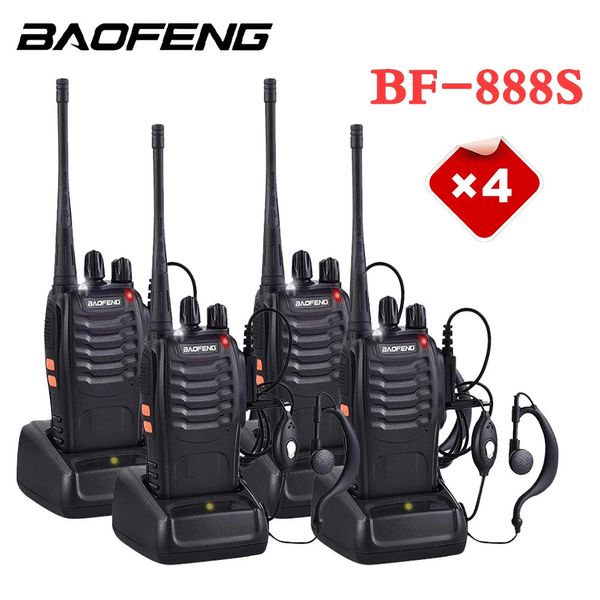 Walkie Talkie Baofeng BF888s portatile 4 pezzi a lungo raggio UHF 400470MHZ ricetrasmettitore radioamatoriale bidirezionale USB per la caccia 231030