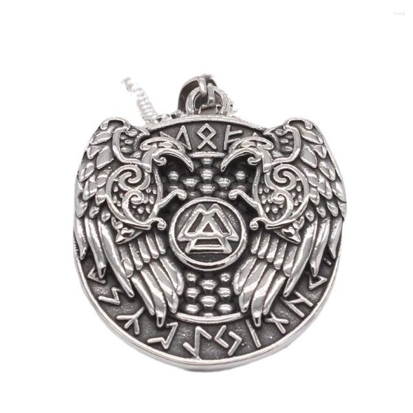 Colares de pingente personalidade europeia e americana vintage viking eagle masculino corrente de aço inoxidável