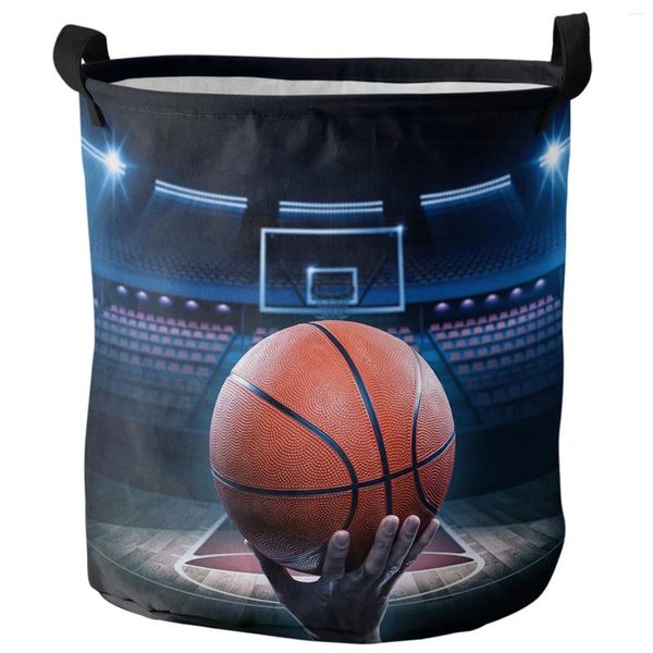 Çamaşır çantaları basketbol sahası oyun alanı kirli sepet katlanabilir su geçirmez ev organizatör giyim çocuk oyuncak depolama