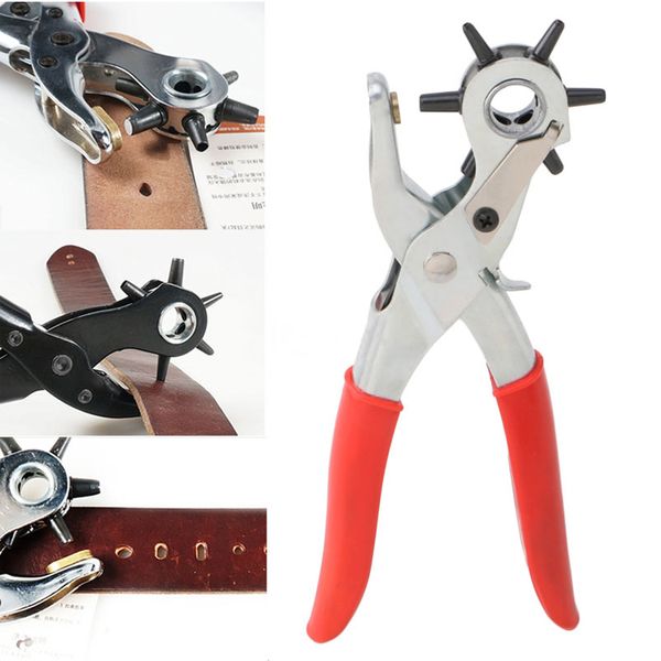 OEM Leather Puncher Revolve Tool Punch Pinza Occhiello Foro per cintura Cinturino per cinturino Macchina per borsa Setter Cucito Lavorazione della pelle per la casa